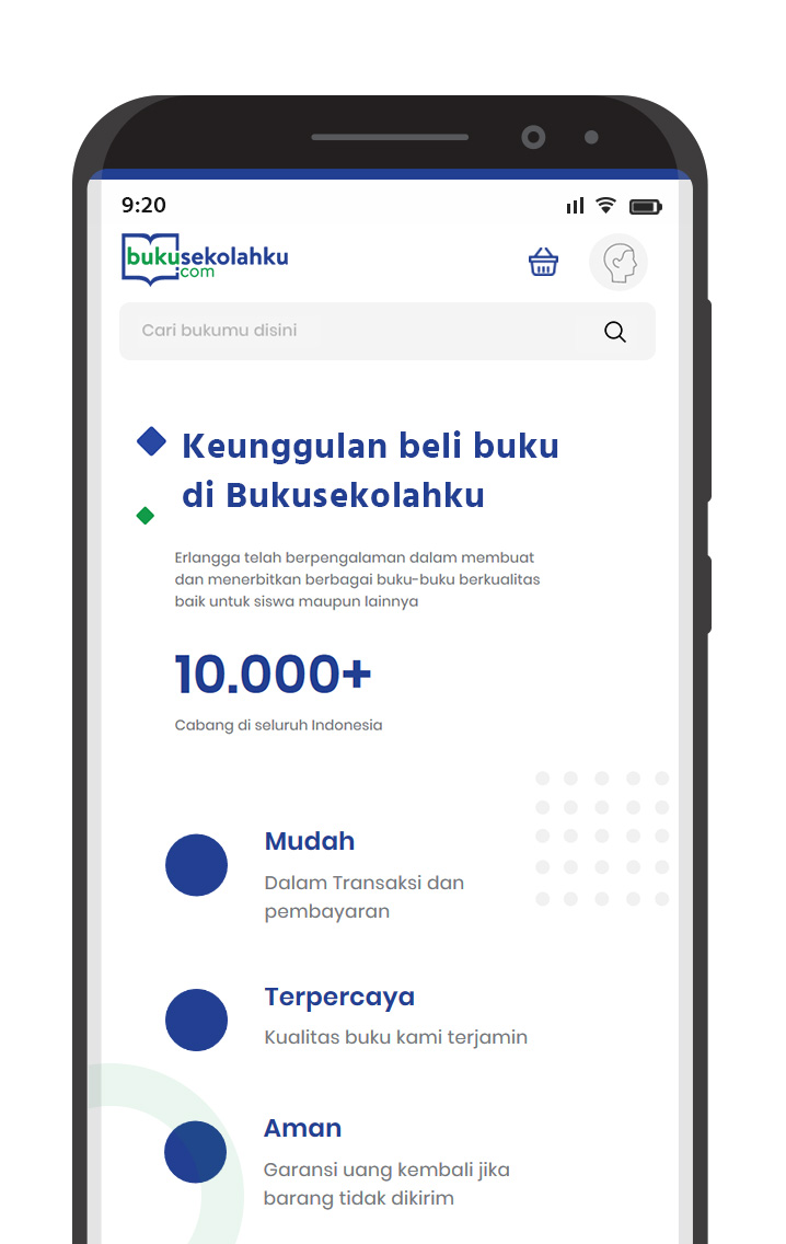 Komunigrafik web design and developer Jakarta, Bali, Indonesia - Project Showcase and Portfolio Responsive Mobile, android app, untuk client toko buku online new buku sekolahku PT penerbit erlangga - Jakarta Timur