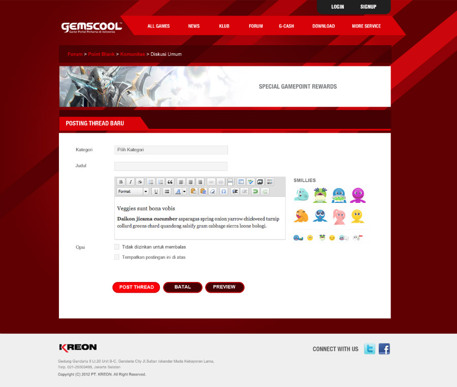 Komunigrafik ui-ux, web design and development Jakarta - Indonesia - Project Showcase and portfolio inspiration for gemsscool portal game peratma di Indonesia