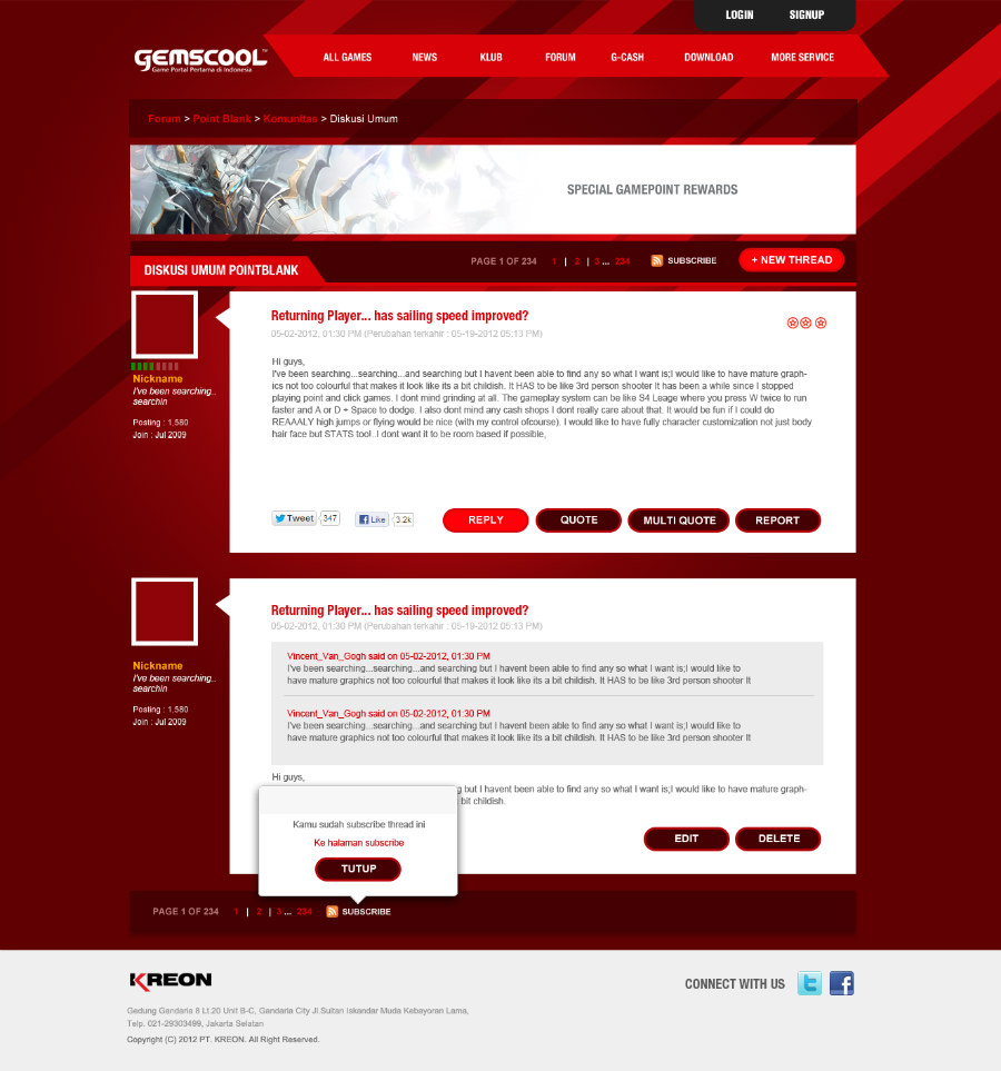 Komunigrafik ui-ux, web design and development Jakarta - Indonesia - Project Showcase and portfolio inspiration for gemsscool portal game peratma di Indonesia