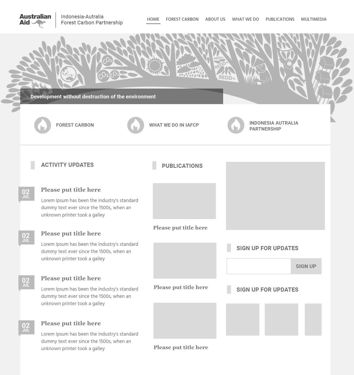 Komunigrafik ui-ux, web design and development Indonesia - Project Showcase and Portfolio for IAFC - Indonesia Australia Forest Carbon Partneship