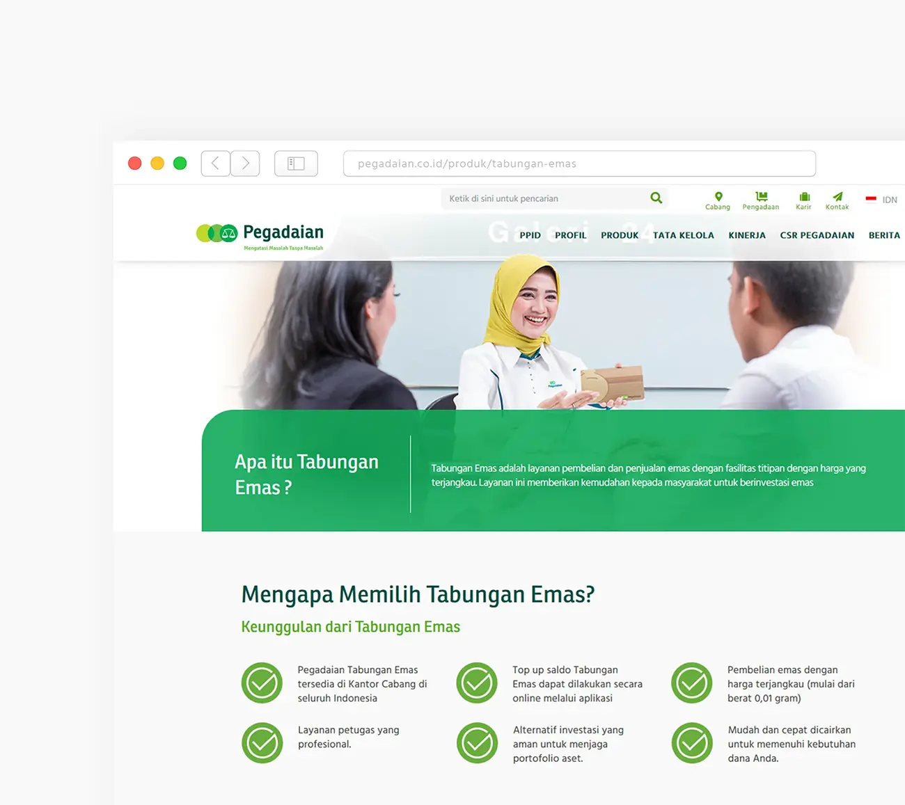Komunigrafik project showcase pegadaian web design 2020